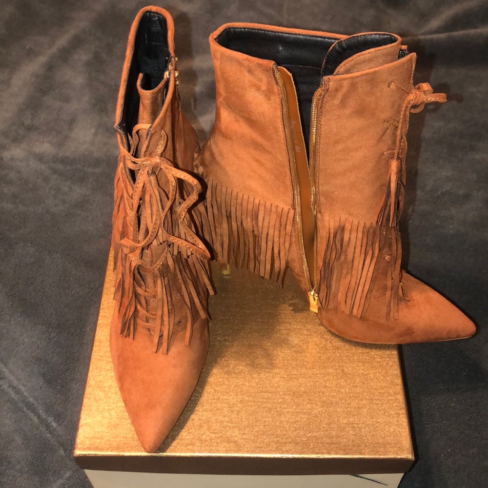 SIZE 13! NEVER BEFORE WORN! BROWN STILETTO BOOTIES